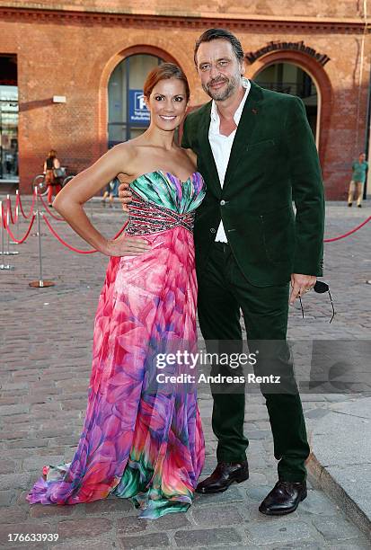 Kerstin Linnartz and partner attend the 12th Audi Classic Open Air during the AUDI Sommernacht at Kulturbrauerei on August 16, 2013 in Berlin,...