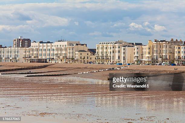 england, sussex, view of houses at worthing - sussex stock pictures, royalty-free photos & images
