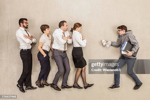 Coffee Boy At Service For Business People In Office, Foto de stock