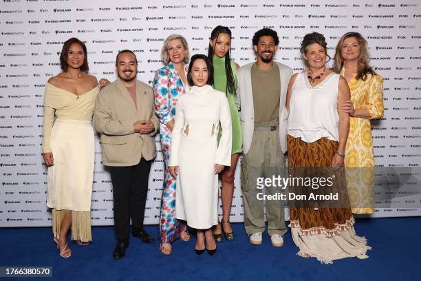 Janice Petersen, Adam Liaw, Melissa Leong, Tanzyn Crawford, Keiynan Lonsdale, Gina Chick and Julia Zemiro attend the SBS 2024 Upfront at Sydney Town...
