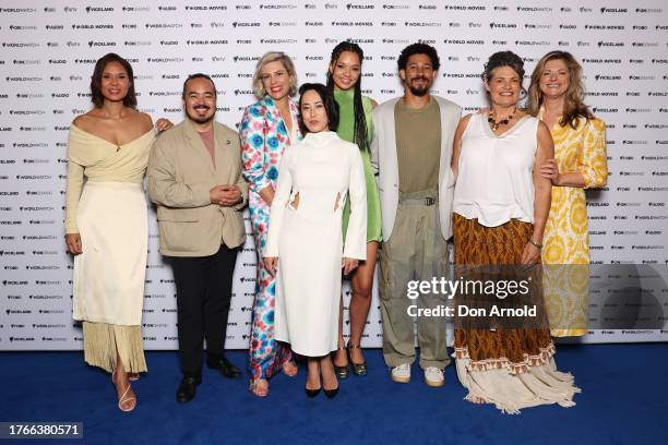 Janice Petersen, Adam Liaw, Melissa Leong, Tanzyn Crawford, Keiynan Lonsdale, Gina Chick and Julia Zemiro attend the SBS 2024 Upfront at Sydney Town...