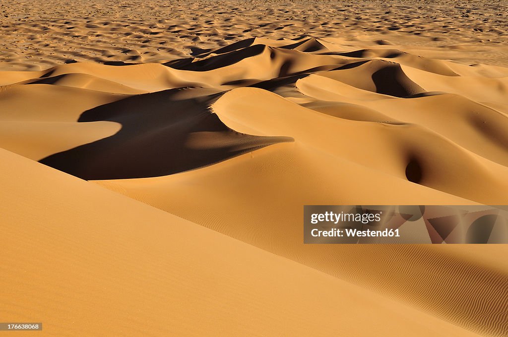 Algeria, View of sand dunes at Erg Tihoulahoun