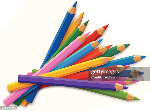 stockillustraties, clipart, cartoons en iconen met coloured pencils - pencil