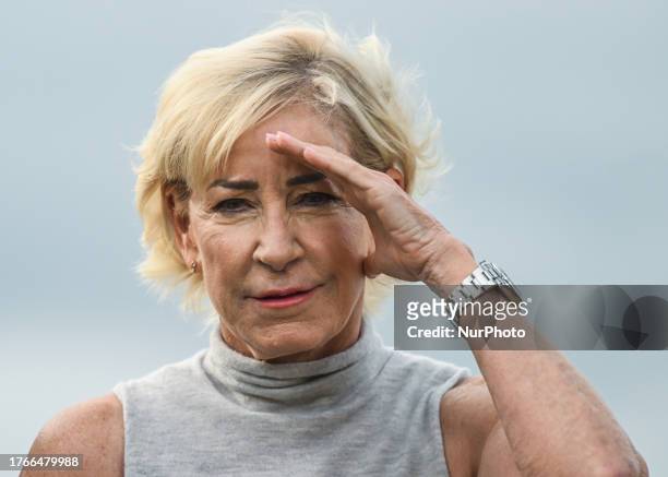 Chris Evert, an American former professional tennis player, on Day 8 of GNP Seguros WTA Finals Cancun 2023, part of the Hologic WTA Tour, on November...