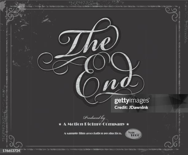 vintage movie the end screen design template - her film 2013 stock illustrations