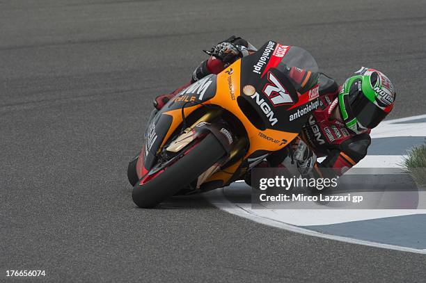 Claudio Corti of Italy and NGM Mobile Forward Racing rounds the bend during the MotoGp Red Bull U.S. Indianapolis Grand Prix - Free Practice at...