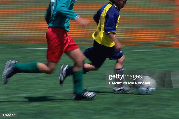 Children playing soccer