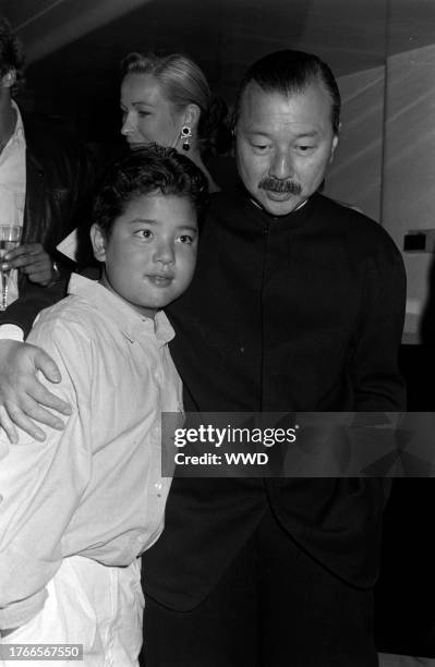 Maximillian Chow and Michael Chow attend party celebrating Michael Chow's design of the new Giorgio Armani boutique on Rodeo Drive.