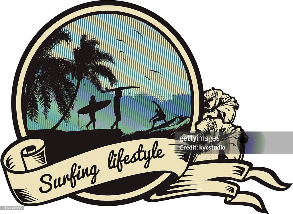 Surfing Lifestyle emblem