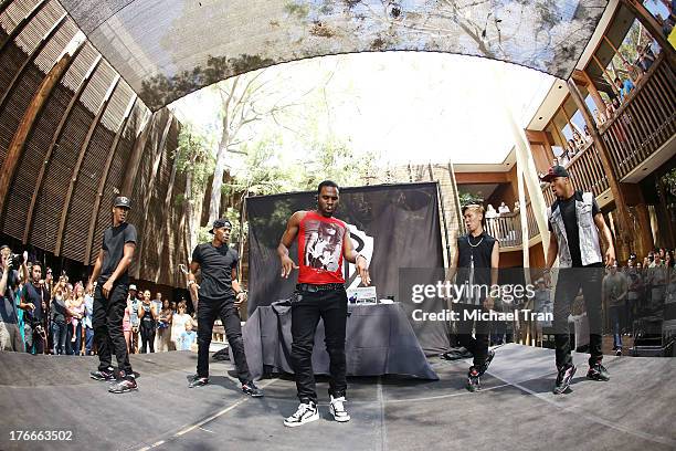 Jason Derulo performs onstage at the Warner Bros. Records Summer Sessions held at Warner Bros. Records outdoor patio on August 16, 2013 in Burbank,...