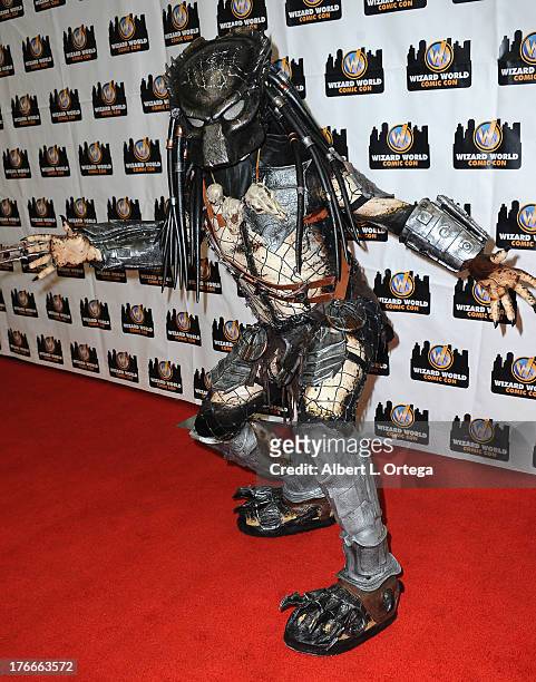 Cosplayer Sean Baumgartner as The Predator attends Day 1 Wizard World Chicago Comic Con held at Donald E. Stephens Convention Center on August 9,...
