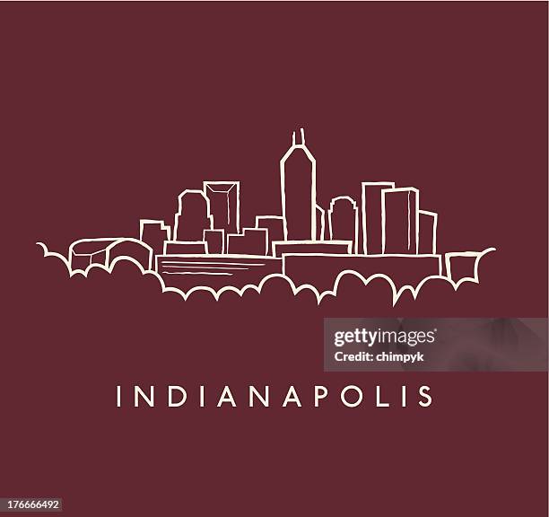 indianapolis skyline sketch - indianapolis vector stock illustrations