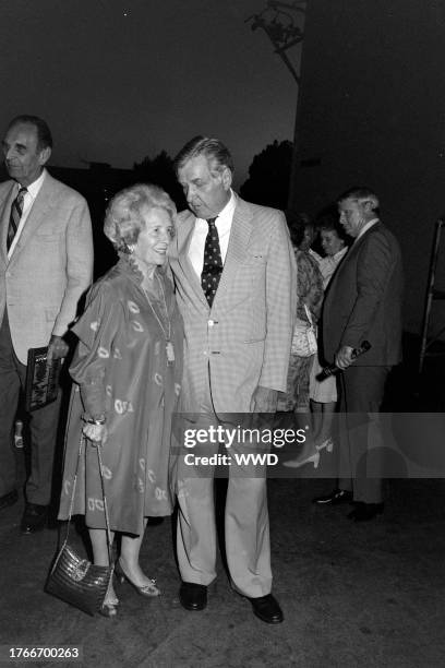 Lillian Disney and John L. Truyens attend a party, themed for the movie "Tron" and benefitting the California Institute of the Arts, on the Walt...