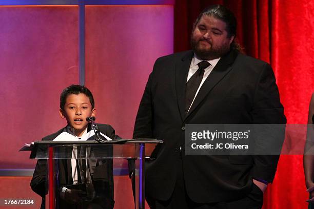 Actor Luke Ganalon speaks during the 28th Annual Imagen Awards at The Beverly Hilton Hotel on August 16, 2013 in Beverly Hills, California.