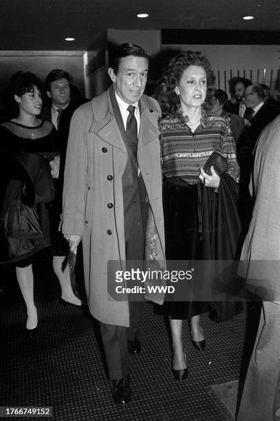 Mike Wallace and Lorraine Perigord attend an event in New York City on December 6, 1982.