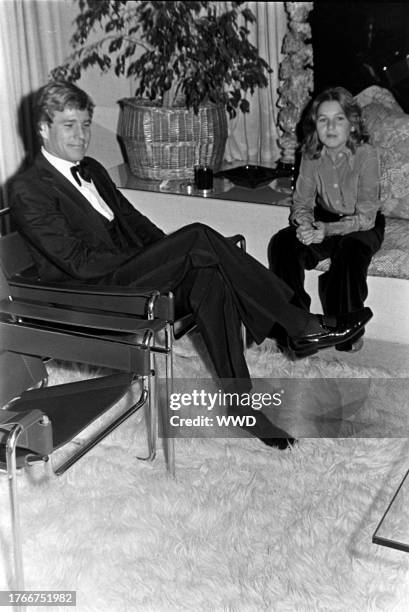 Ryan O'Neal and Tatum O'Neal attend a party at the Mengers residence in Los Angeles, California, celebrating the premiere of "Barry Lyndon" on...