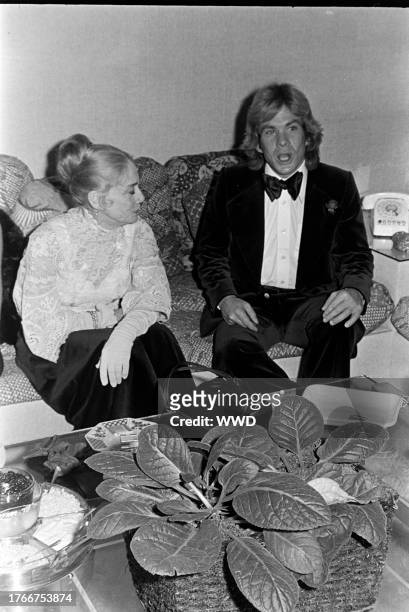 Patricia O'Neal and Kevin O'Neal attend a party at the Mengers residence in Los Angeles, California, celebrating the premiere of "Barry Lyndon" on...