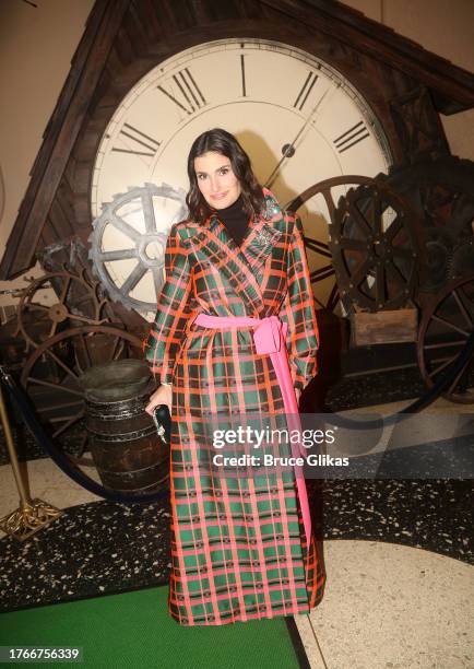 Idina Menzel poses at the "Wicked on Broadway 20th Anniversary Celebration" at The Gershwin Theatre on October 30, 2023 in New York City.