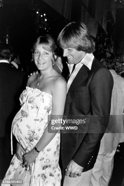 Chrystie Jenner, pregnant with son Burt Jenner, and husband Bruce Jenner attend a party at Daisy, a disco in Beverly Hills, California, on August 28,...