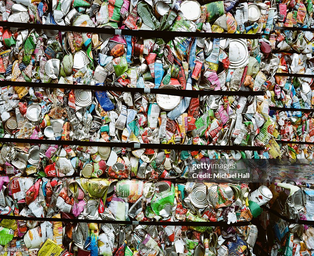 Squashed Container Squashed Cans At Recycling Yard High-Res Stock Photo - Getty Images