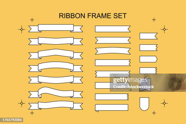 ribbon frame vector illustration set - sandwich board stock illustrations