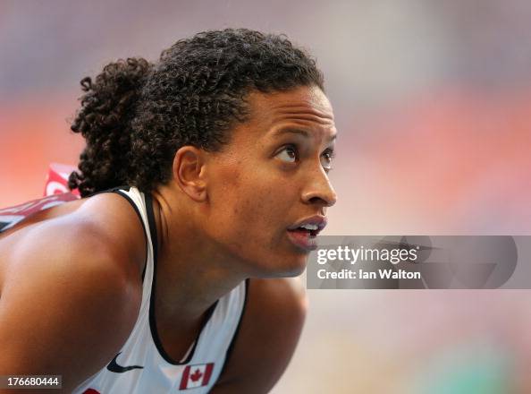 Angela R Whyte Angela Whyte of Canada competes in the Women's 100 m etres hurdles ...