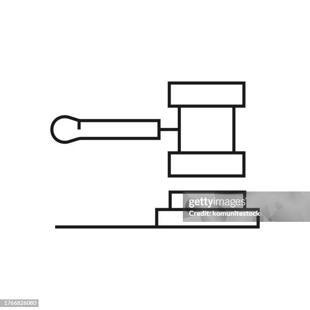 gavel line icon vector illustration. icon design for logo, mobile app, website, ui, ux, sign, symbol. - gavel logo stock illustrations