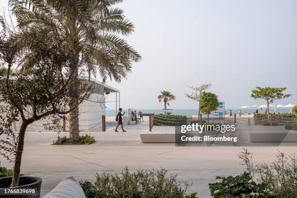 The promenade at Soul Beach on Saadiyat Island in Abu Dhabi, United Arab Emirates, on Friday, Sept. 15, 2023. The UAE is emerging as a hub for hedge...