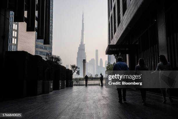 The Burj Khalifa, center, from the Dubai International Financial Centre district of Dubai, United Arab Emirates, on Thursday, Sept. 14, 2023. The UAE...