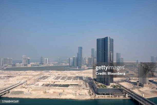 Infrastructure development and office buildings in the Abu Dhabi Global Market in Abu Dhabi, United Arab Emirates, on Friday, Sept. 15, 2023. The UAE...