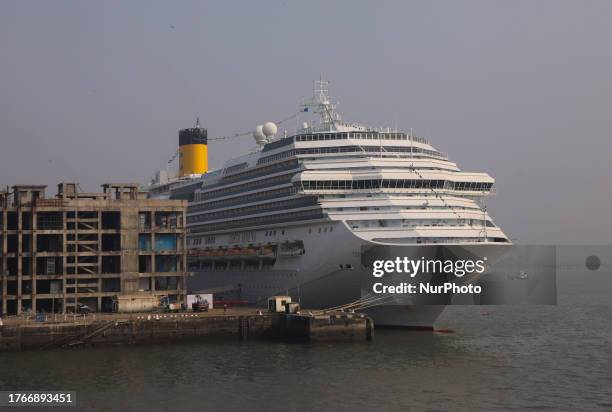 Italian cruise liner Costa Serena is seen docked in the harbor in Mumbai, India, 03 November, 2023.