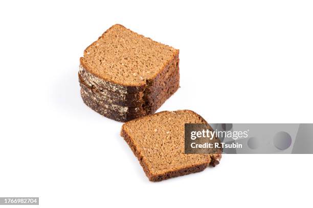 sliced of rye bread - sliced bread tower stock pictures, royalty-free photos & images