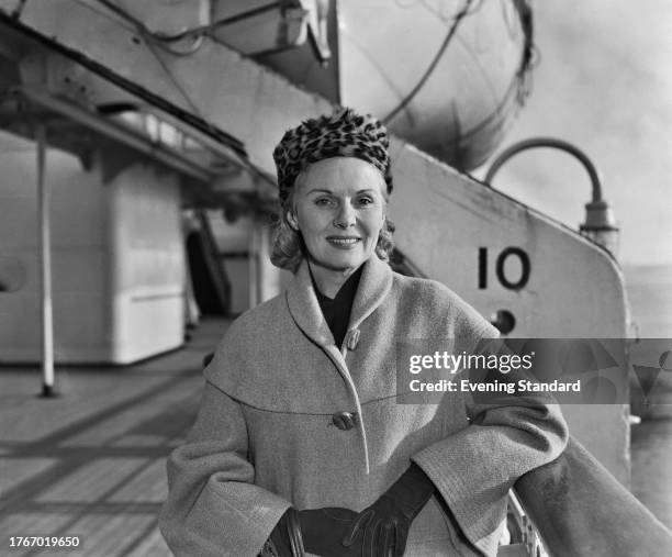 British actress Ann Todd aboard a passenger liner, February 5th 1958.