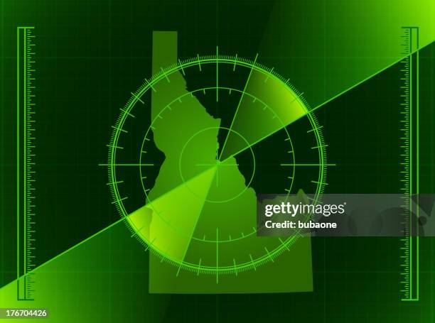 green radar screen and idaho state map - enhanced id stock illustrations