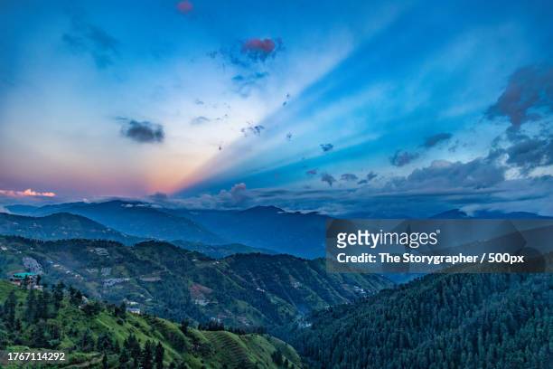scenic view of mountains against sky during sunset - the storygrapher - fotografias e filmes do acervo