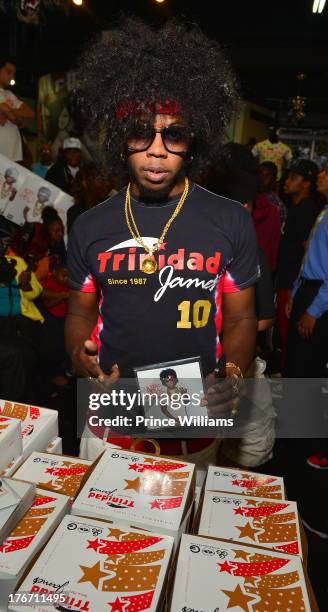 Trinidad James attends the Mixtape 10 PC Mild Release Event at Fly Kix Boutique on August 16, 2013 in Atlanta, Georgia.
