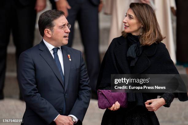 The acting Minister of Foreign Affairs, European Union and Cooperation, Jose Manuel Albares, and the acting Minister of Justice, Pilar Llop, during...