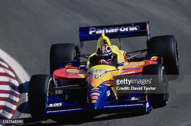 Robby Gordon from the United States drives the Team Gordon Swift 010c Toyota RV8D during practice for the Championship Auto Racing Teams 1999 FedEx...