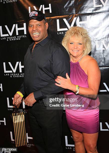 Former boxer and honoree Leon Spinks and his wife Brenda Glur-Spinks arrive at the "Night of the Champion" event to honor former boxer Leon Spinks...