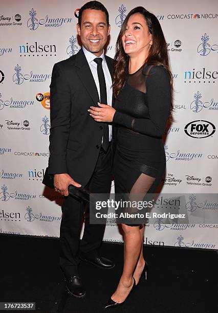 Actors Jon Huertas and Natalie Martinez attend the 28th Annual Imagen Awards at The Beverly Hilton Hotel on August 16, 2013 in Beverly Hills,...