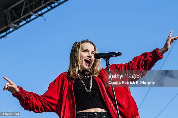 Bridgit Mendler performs at the Allen County Fair on August 17, 2013 in Lima, Ohio.