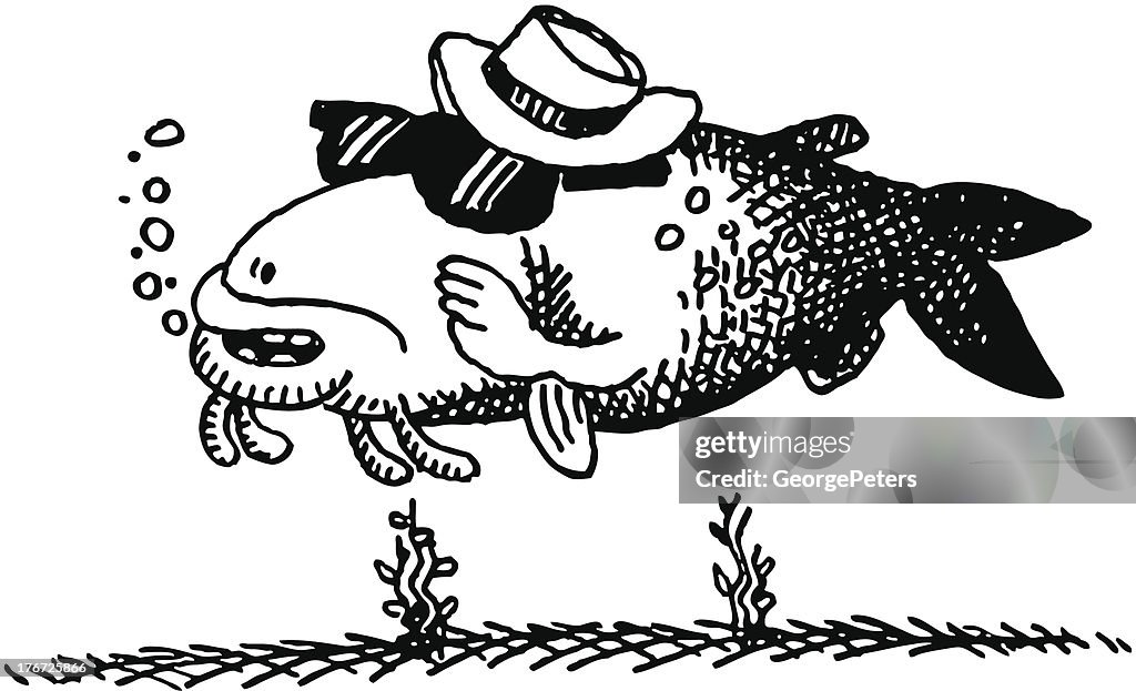 Gekritzel Cool Catfish