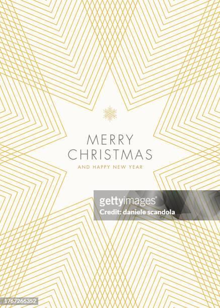 holiday greeting card with geometric snowflake. - minimal christmas stock illustrations