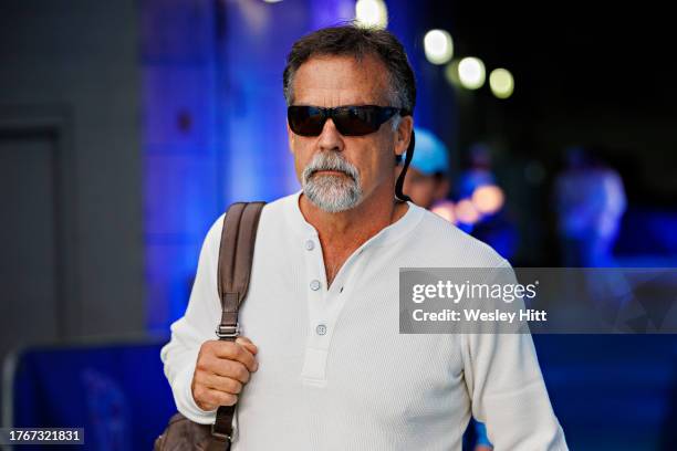 Former Head Coach Jeff Fisher of the Tennessee Titans before the game against the Atlanta Falcons at Nissan Stadium on October 29, 2023 in Nashville,...