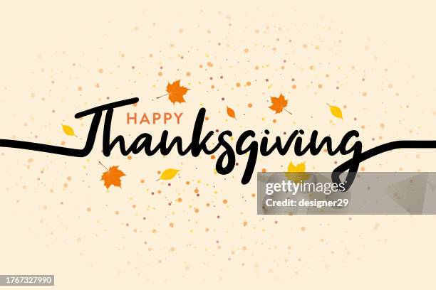 ilustrações de stock, clip art, desenhos animados e ícones de happy thanksgiving day typography poster vector design. - happy thanksgiving banner