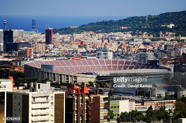 General view of the Camp Nou Stadium prior to the La Liga match between FC Barcelona and Levante UD on August 18, 2013 in Barcelona, Spain.