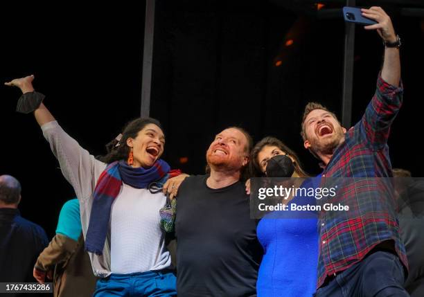 Boston, MA From left, Alexis Peart Dana Lynne Varga , Levi Hernandez and Brandon Cedel during a rehearsal for Boston Lyric Opera's upcoming...