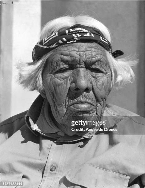 Portrait of an elderly man , southwest America, mid twentieth century.