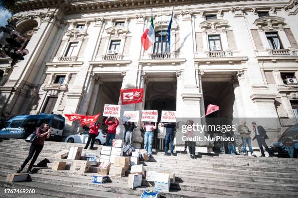 Students take part in a demonstration under the Minister of Education and Merit, in Rome, Italy, on November 6, 2023.