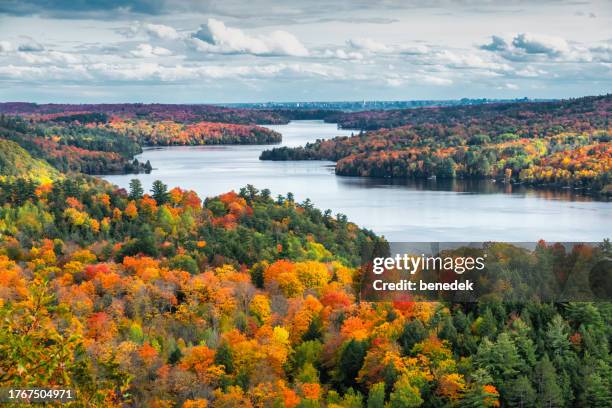 gatineau hills ottawa canada autumn landscape - ottawa stock pictures, royalty-free photos & images